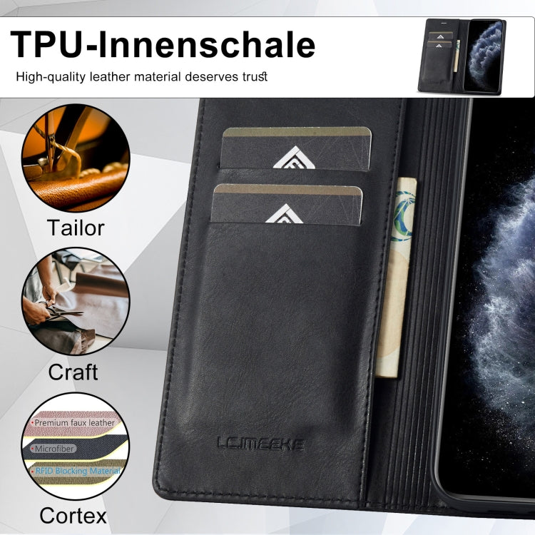 For iPhone 11 Pro Max LC.IMEEKE RFID Anti-theft Leather Phone Case