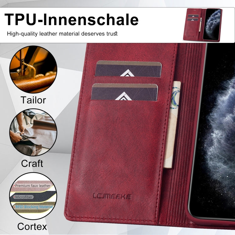 For iPhone 11 Pro Max LC.IMEEKE RFID Anti-theft Leather Phone Case