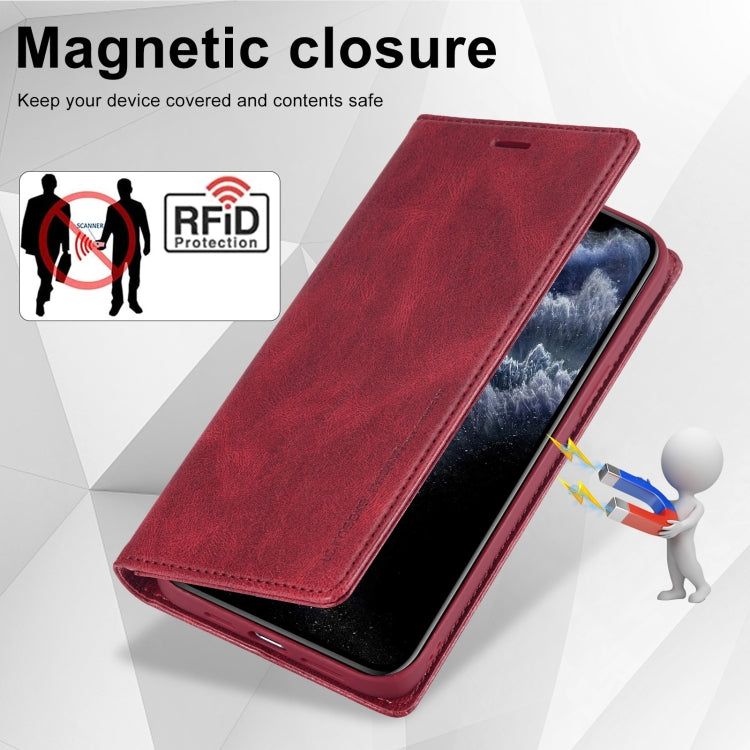 For iPhone 11 Pro Max LC.IMEEKE RFID Anti-theft Leather Phone Case