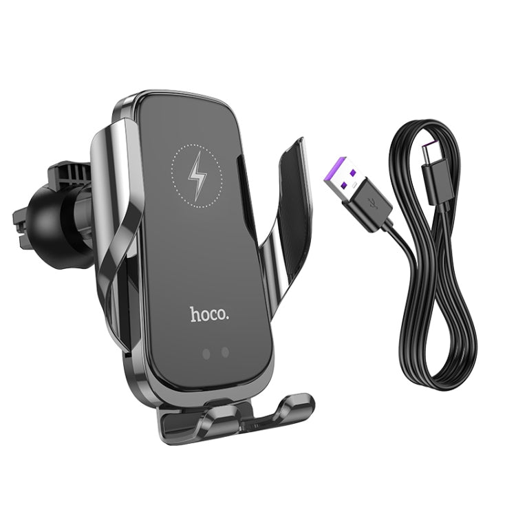 hoco CA202 Enlightener Infrared Induction Wireless Charing Car Holder(Black)