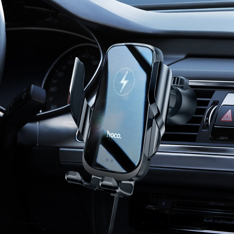 hoco CA202 Enlightener Infrared Induction Wireless Charing Car Holder(Black)