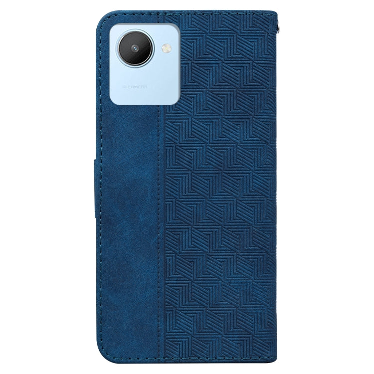 For Realme C30 Geometric Embossed Flip Leather Phone Case