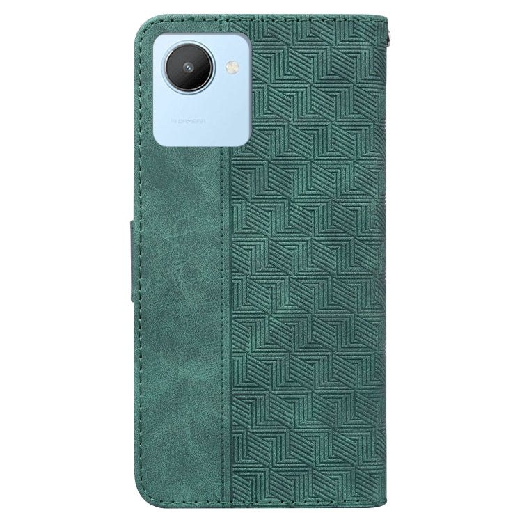 For Realme C30 Geometric Embossed Flip Leather Phone Case