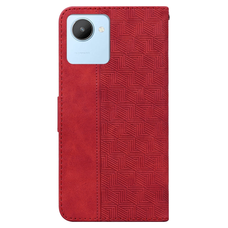 For Realme C30 Geometric Embossed Flip Leather Phone Case