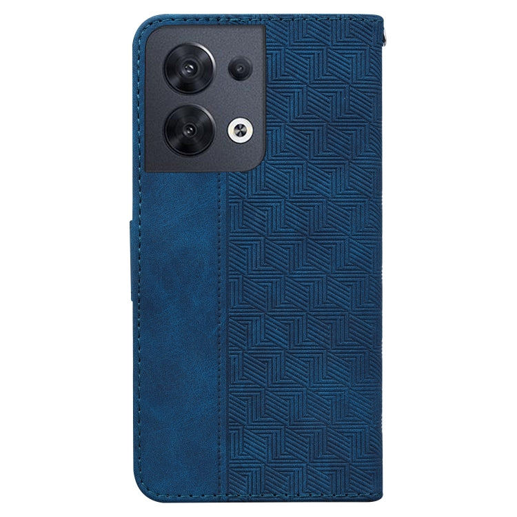 For OPPO Reno8 Geometric Embossed Flip Leather Phone Case