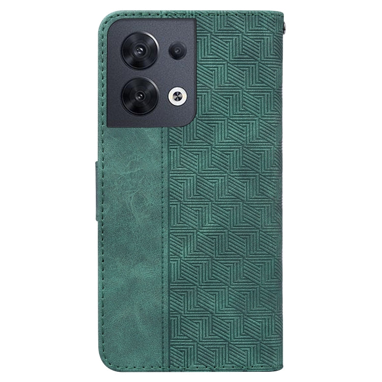 For OPPO Reno8 Geometric Embossed Flip Leather Phone Case