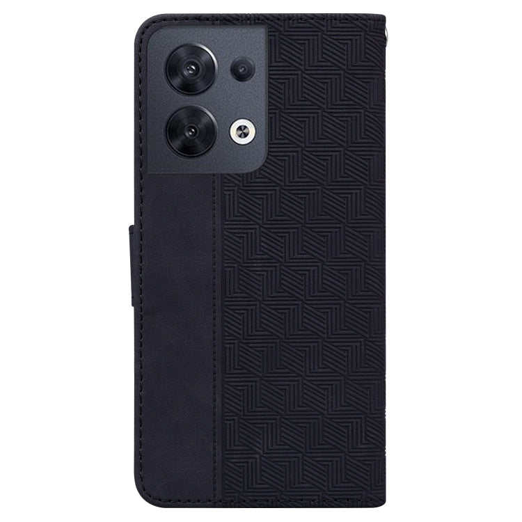 For OPPO Reno8 Geometric Embossed Flip Leather Phone Case
