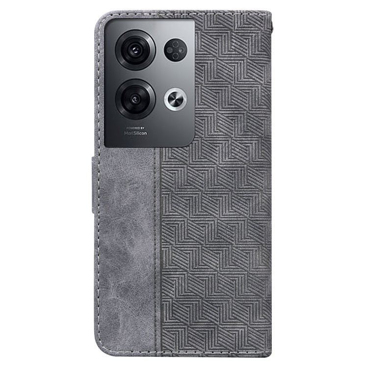 For OPPO Reno8 Pro Geometric Embossed Flip Leather Phone Case