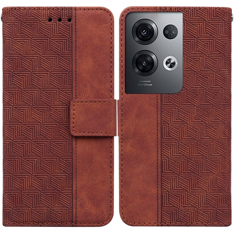 For OPPO Reno8 Pro+ Geometric Embossed Flip Leather Phone Case