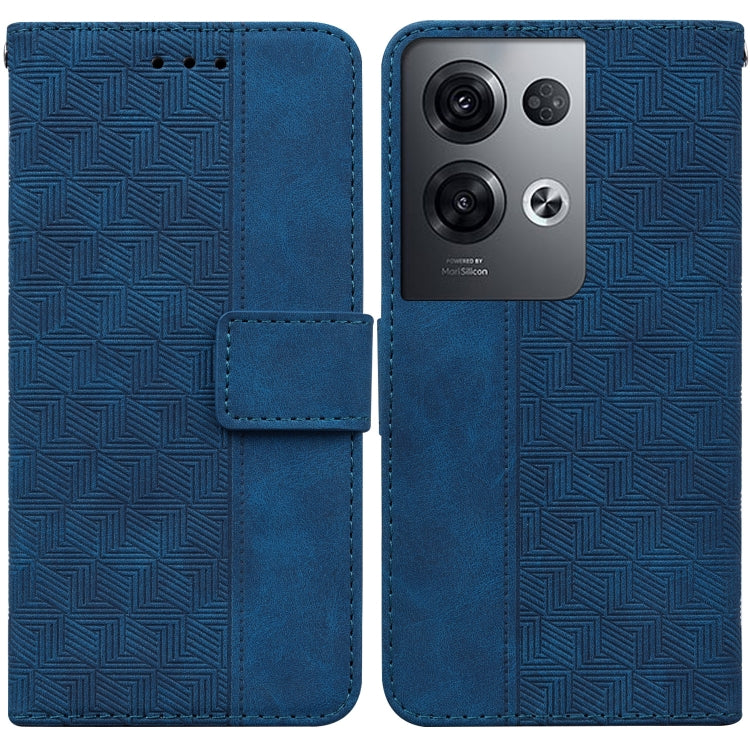 For OPPO Reno8 Pro+ Geometric Embossed Flip Leather Phone Case