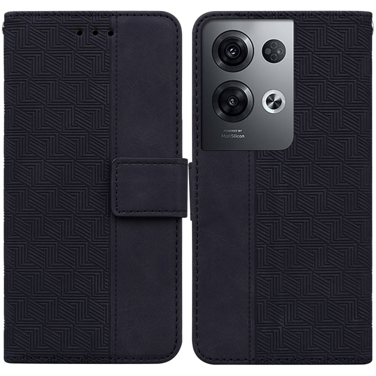 For OPPO Reno8 Pro+ Geometric Embossed Flip Leather Phone Case