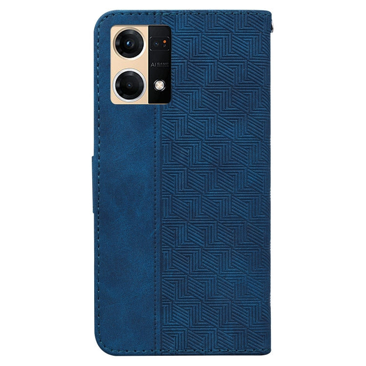 For OPPO Reno7 4G Geometric Embossed Flip Leather Phone Case