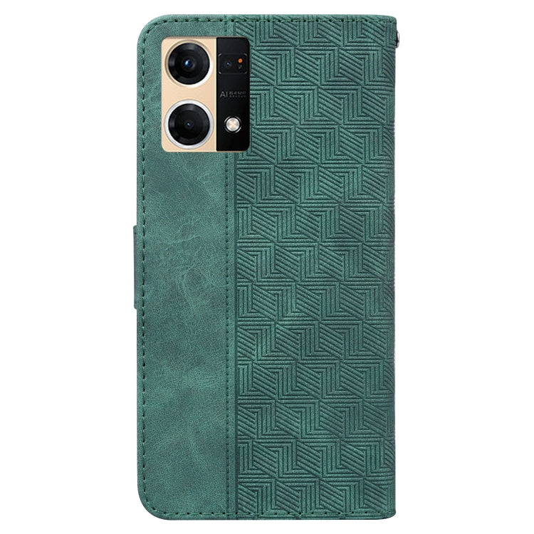 For OPPO Reno7 4G Geometric Embossed Flip Leather Phone Case