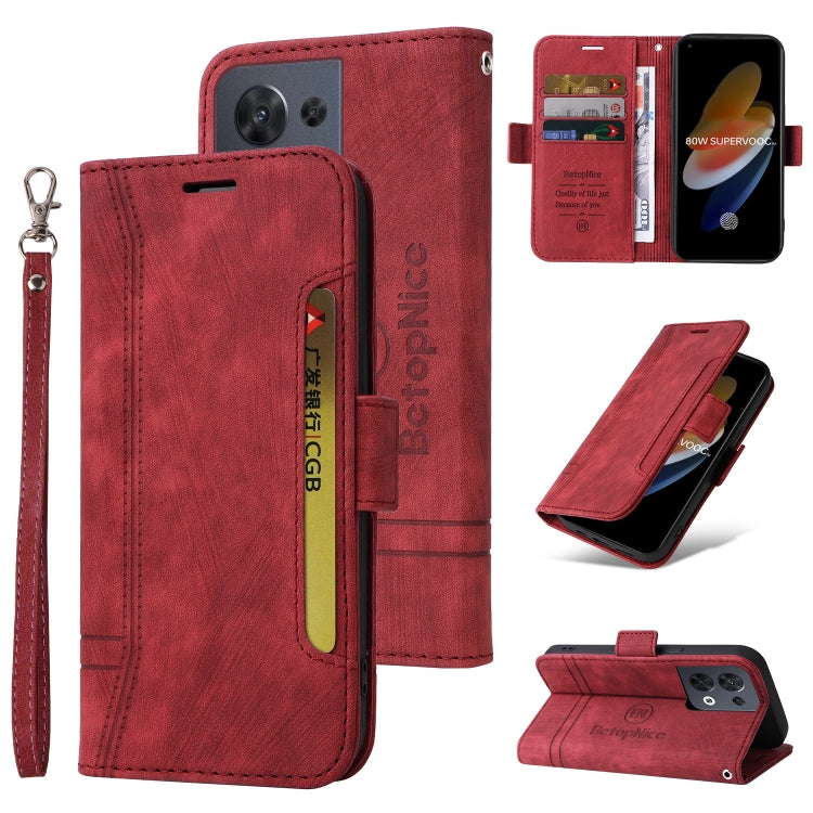 For OPPO Reno8 5G Global BETOPNICE Dual-side Buckle Leather Phone Case