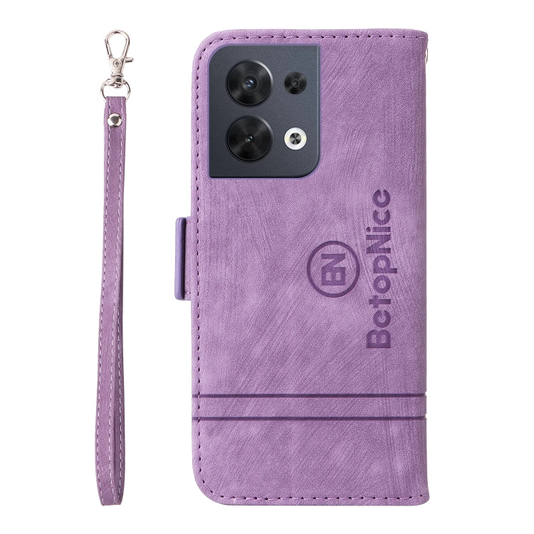 For OPPO Reno8 5G Global BETOPNICE Dual-side Buckle Leather Phone Case