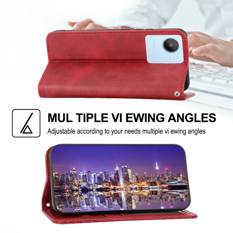 For Xiaomi Redmi 10C 4G Cubic Grid Calf Texture Magnetic Closure Leather Phone Case