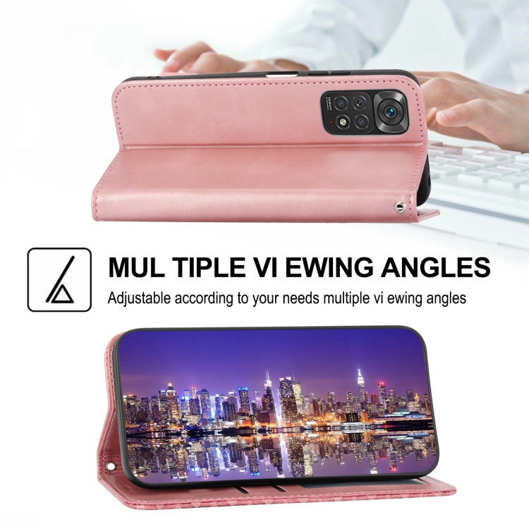 For Xiaomi Redmi Note 11T Pro Cubic Grid Calf Texture Magnetic Closure Leather Phone Case