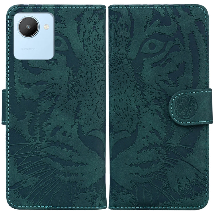 For Realme C30 Tiger Embossing Pattern Flip Leather Phone Case