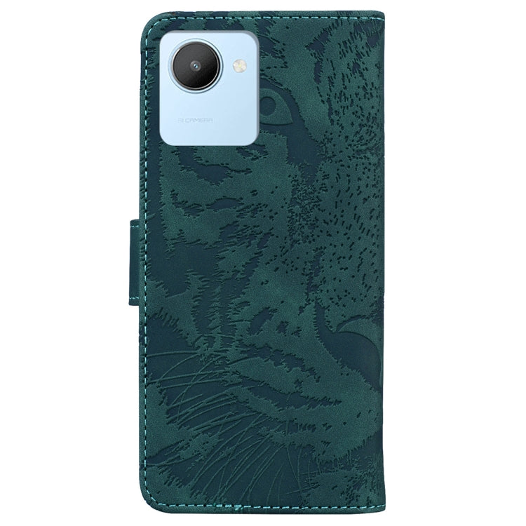 For Realme C30 Tiger Embossing Pattern Flip Leather Phone Case