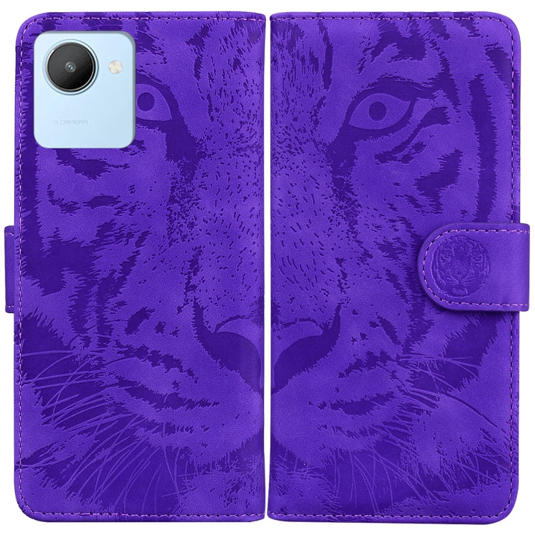 For Realme C30 Tiger Embossing Pattern Flip Leather Phone Case