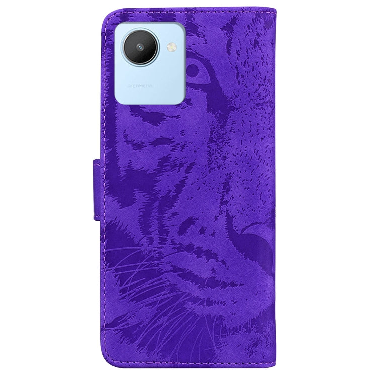 For Realme C30 Tiger Embossing Pattern Flip Leather Phone Case