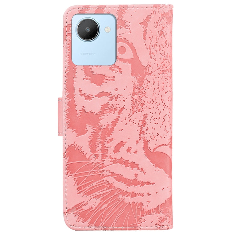 For Realme C30 Tiger Embossing Pattern Flip Leather Phone Case