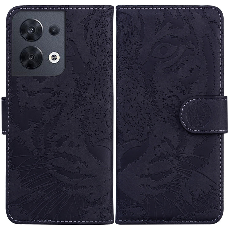 For OPPO Reno8 Tiger Embossing Pattern Flip Leather Phone Case