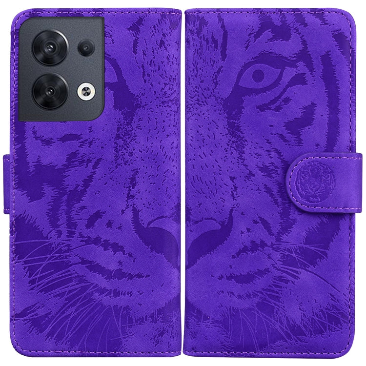 For OPPO Reno8 Tiger Embossing Pattern Flip Leather Phone Case