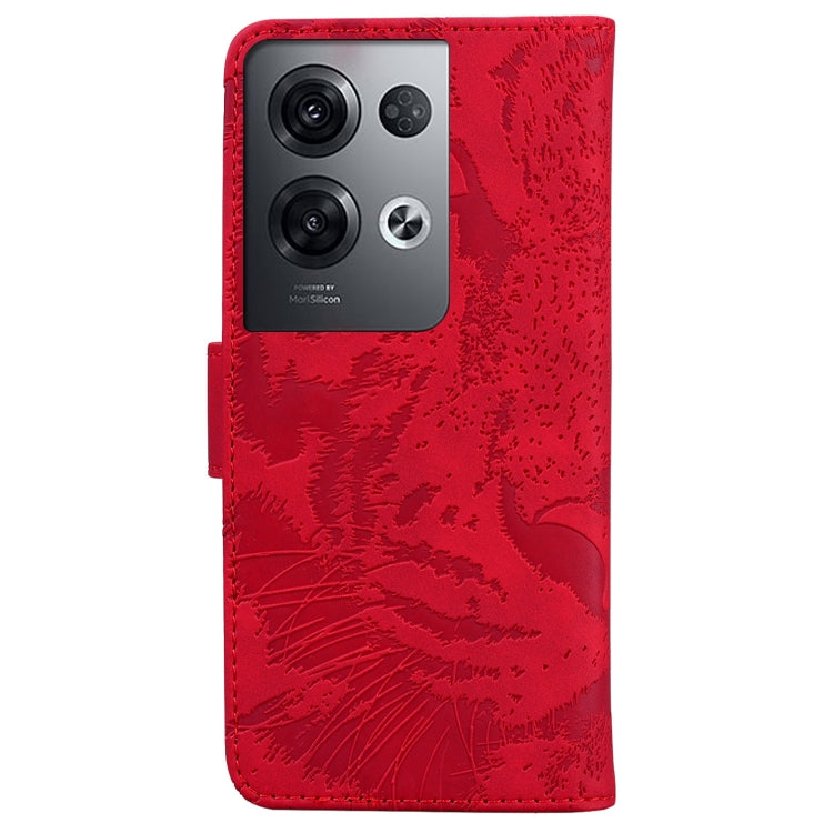 For OPPO Reno8 Pro+ Tiger Embossing Pattern Flip Leather Phone Case