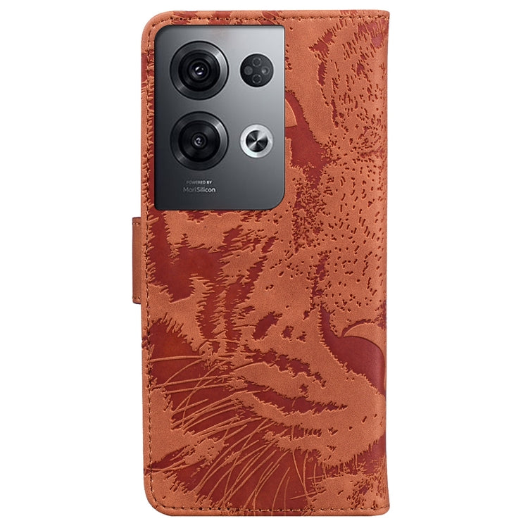 For OPPO Reno8 Pro+ Tiger Embossing Pattern Flip Leather Phone Case