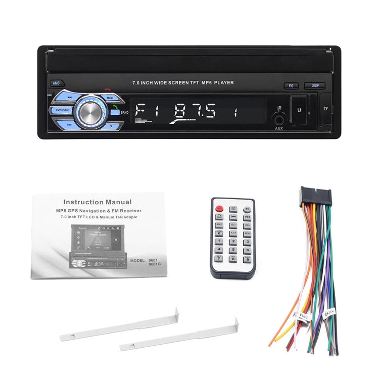 9601 7 inch Car Electric Retractable MP5 Player Supports Bluetooth Hand-free Calling Reverse