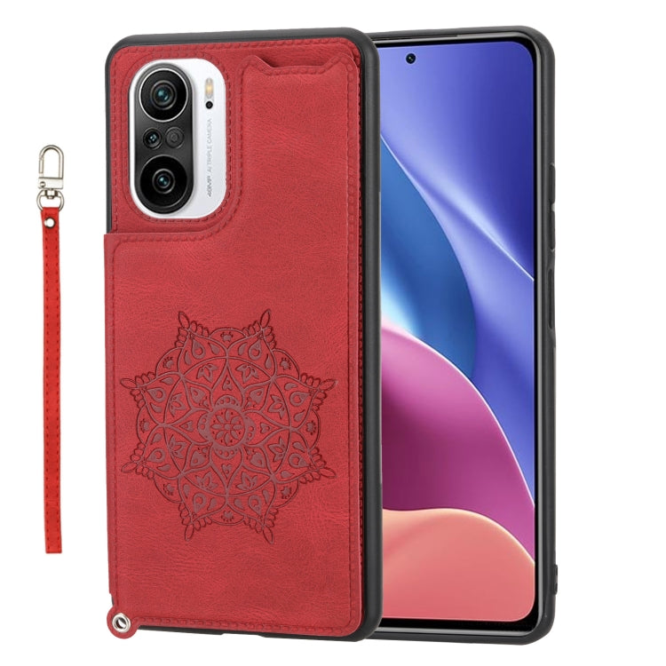 For Xiaomi Redmi K40 Mandala Embossed Phone Case with Holder