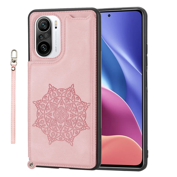 For Xiaomi Redmi K40 Mandala Embossed Phone Case with Holder