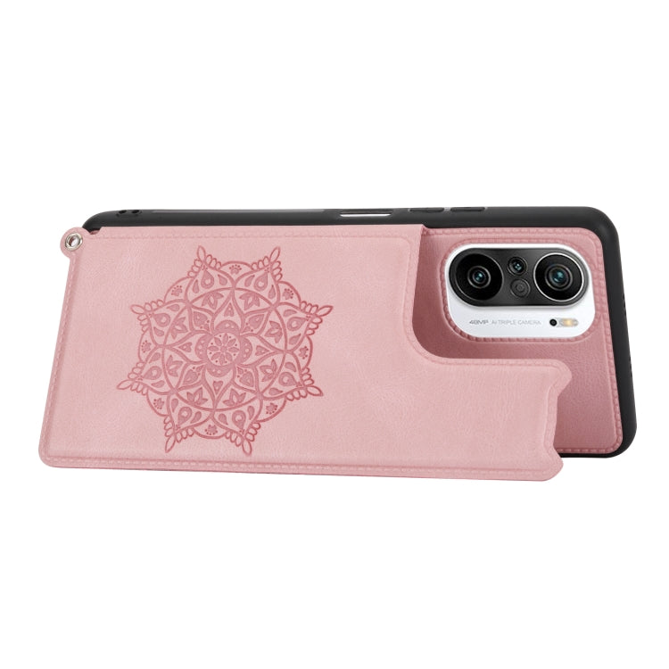 For Xiaomi Redmi K40 Mandala Embossed Phone Case with Holder