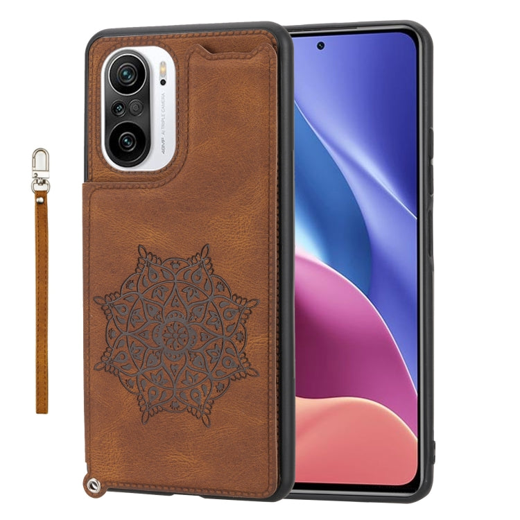 For Xiaomi Redmi K40 Mandala Embossed Phone Case with Holder