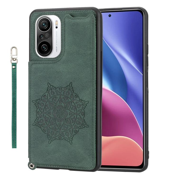 For Xiaomi Redmi K40 Mandala Embossed Phone Case with Holder