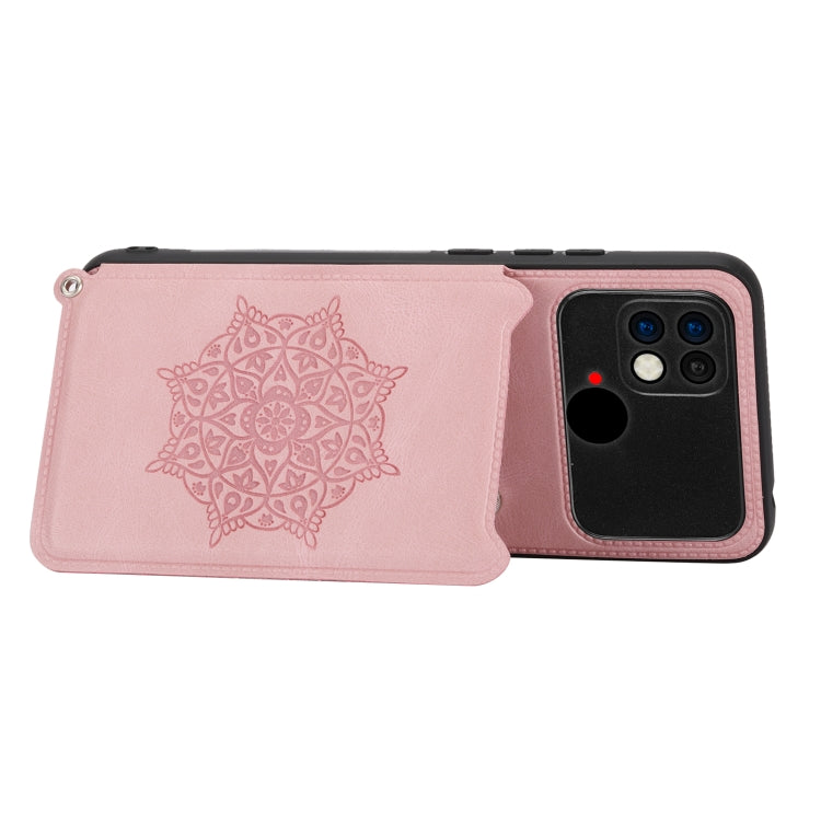 For Xiaomi Poco C40 Mandala Embossed Phone Case with Holder