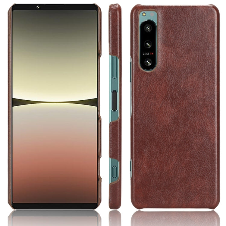 For Sony Xperia 5 IV Shockproof Litchi Texture PC + PU Case