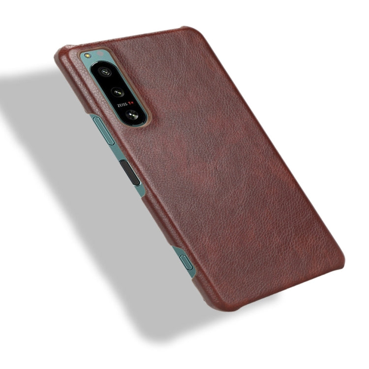 For Sony Xperia 5 IV Shockproof Litchi Texture PC + PU Case