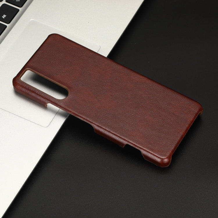 For Sony Xperia 5 IV Shockproof Litchi Texture PC + PU Case