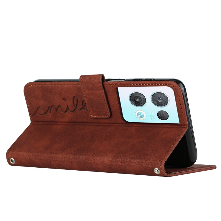 For OPPO Reno8 Pro/Reno8 Pro+ Skin Feel Heart Pattern Leather Phone Case