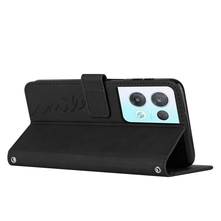 For OPPO Reno8 Pro/Reno8 Pro+ Skin Feel Heart Pattern Leather Phone Case