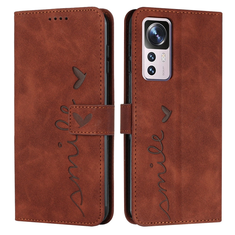 For Xiaomi 12T/12T Pro/Redmi K50 Ultra Skin Feel Heart Pattern Leather Phone Case