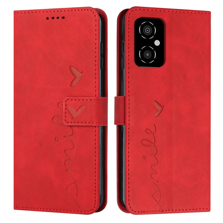 For Xiaomi Poco M4 5G Skin Feel Heart Pattern Leather Phone Case