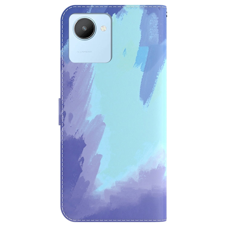 For Realme C30 Watercolor Pattern Flip Leather Phone Case