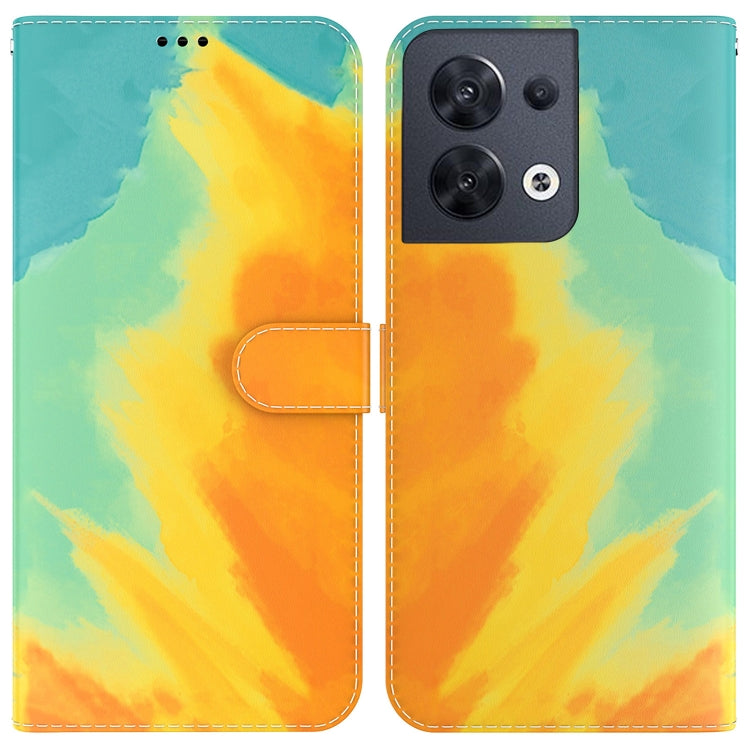 For OPPO Reno8 Watercolor Pattern Flip Leather Phone Case