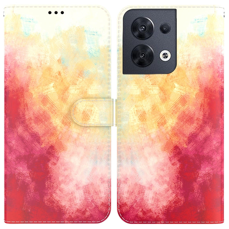 For OPPO Reno8 Watercolor Pattern Flip Leather Phone Case