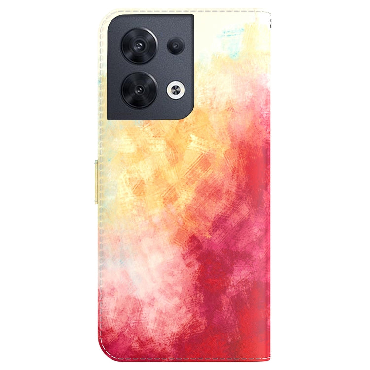 For OPPO Reno8 Watercolor Pattern Flip Leather Phone Case