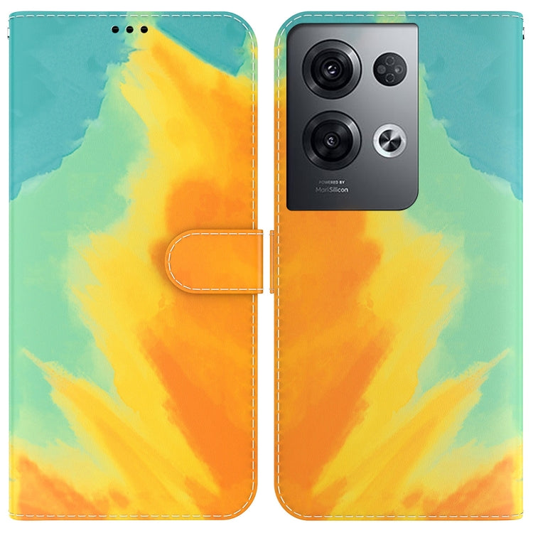 For OPPO Reno8 Pro Watercolor Pattern Flip Leather Phone Case