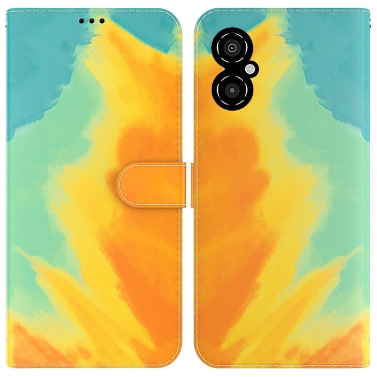 For Xiaomi Poco M4 5G Watercolor Pattern Flip Leather Phone Case